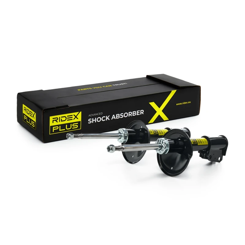 Image of RIDEX PLUS 854S1814P Shock absorber Front Axle, Gas Pressure, Twin-Tube, Suspension Strut, Bottom Clamp Shock Absorber (854)
