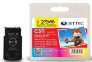 Image of Jet Tec Canon CL511 Tri Colour Ink Cartridge