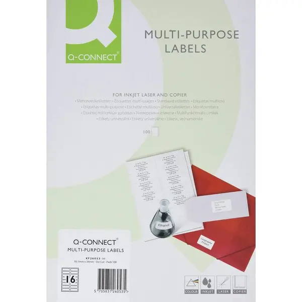 image of Q-CONNECT Q-connect - Multipurpose Labels Pk1600 - KF26053 KF26053