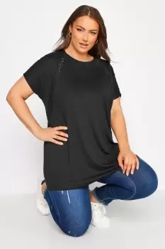 Image of lace Detail T-Shirt