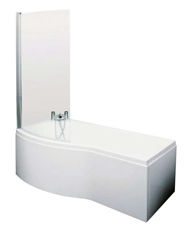 Image of Balterley Left Hand B Bath Front Panel and Curved Bath Screen 1500mm White