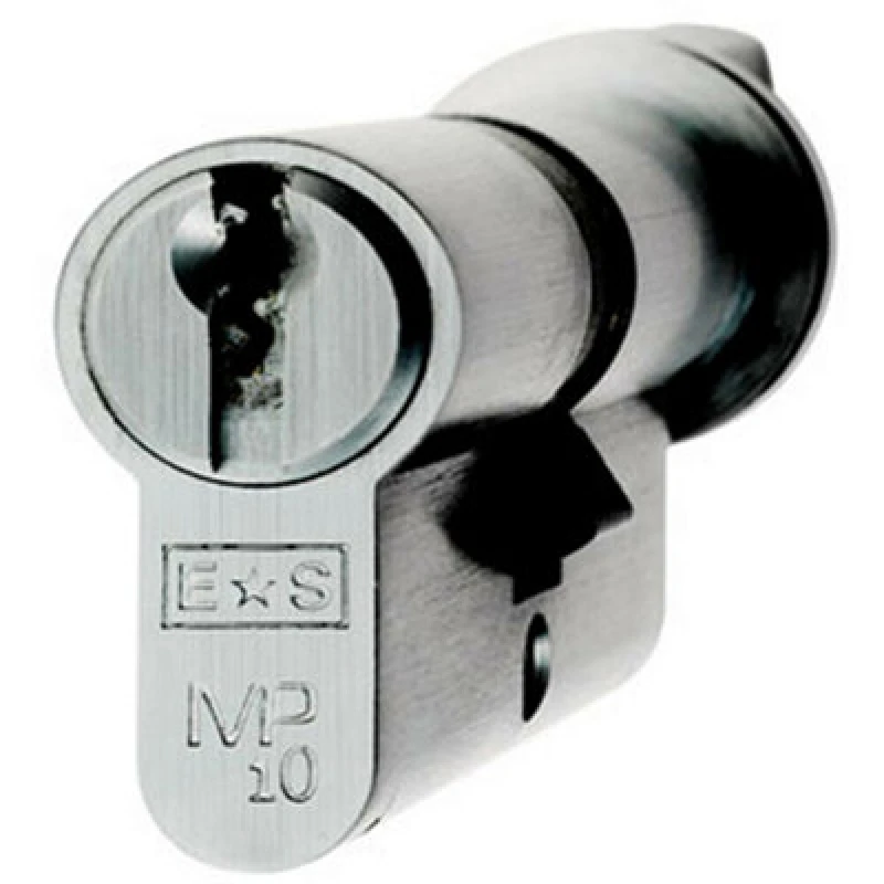 Image of Loops 64mm Euro Cylinder & Thumbturn Lock Keyed to Differ 10 Pin Polished Chrome Multi unisex