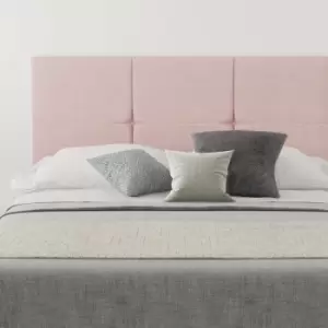 Image of Caine Upholstered Headboard, Pure Pastel Cotton, Tea Rose - Headboard 60cm Size King (150x200)