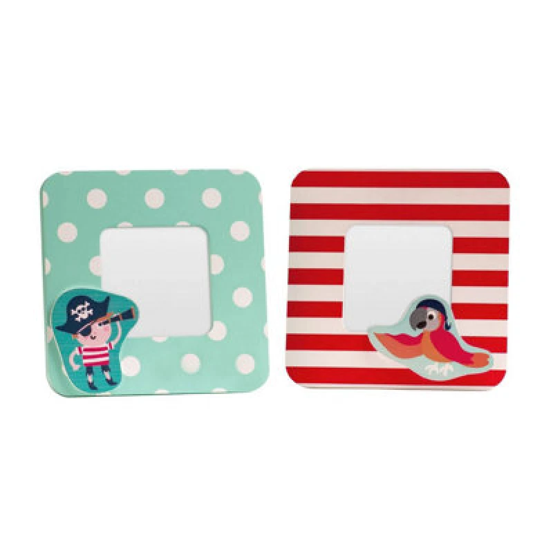 Image of Orsina Pirate Themed Photo Frame For Kids, Set Of 2 Photo Frames With Playful Themes, Multi Photo Frames For Homes