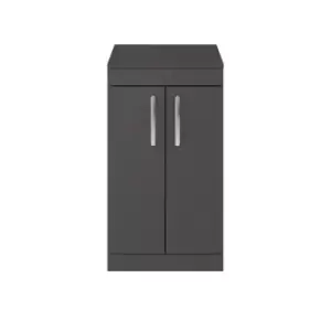 image of Nuie Athena 500 Floor Standing 2-door Vanity & Worktop - Gloss Grey