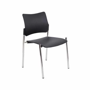 image of TC Office Florence Plastic Side Chair with Chrome Frame, Black