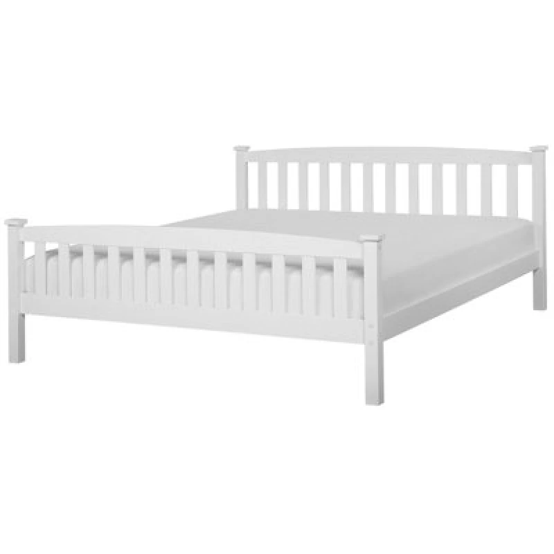 Image of Beliani Bed Pine Wood Giverny 180 X 200 Cm (Eu Super King) White