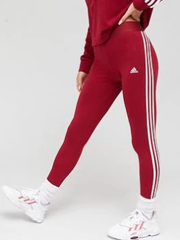 image of adidas Essentials 3 Stripes Leggings - Burgundy Size M Women