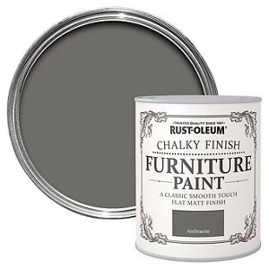Image of Rust-Oleum Anthracite Chalky effect Matt Furniture Paint 125ml