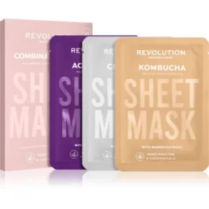 image of Revolution Skincare Biodegradable Combination Skin sheet mask set (For Irritated And Oily Skin With Excessive Peeling)