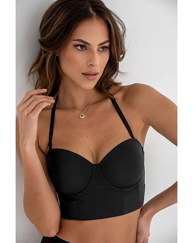 Image of Pour Moi? Pour Moi Definitions Longline Bra Black - Pour Moi? - Size: 32G Black Female 32G IY37304