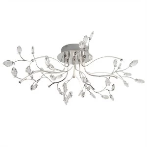 Image of LED Flush Multi Arm Ceiling Light Chrome, Clear