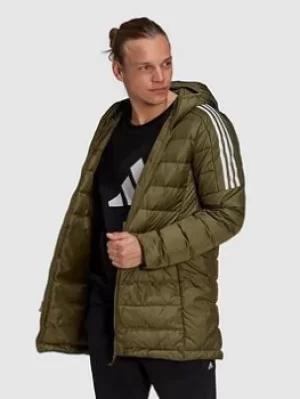 Image of adidas Ess Down Parka, Green Size XL Men