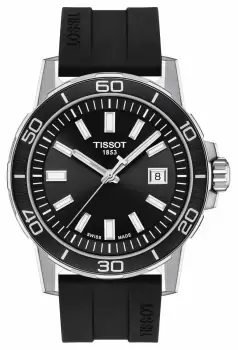 image of Tissot T1256101705100 Supersport Black Dial Black Silicone Watch