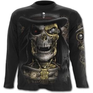 image of SteamPunk Reaper Mens Large Long Sleeve T-Shirt - Black