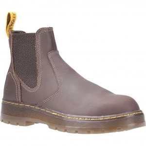 Image of Dr Martens Eaves Elasticated Safety Boot Brown Size 10