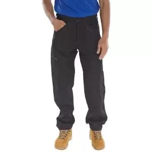 Image of B-Click Workwear Black Action Work Trousers 32 Regular NWT7008-32R