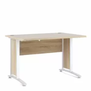 image of Prima Desk 120 Cm In Oak Effect With White Legs