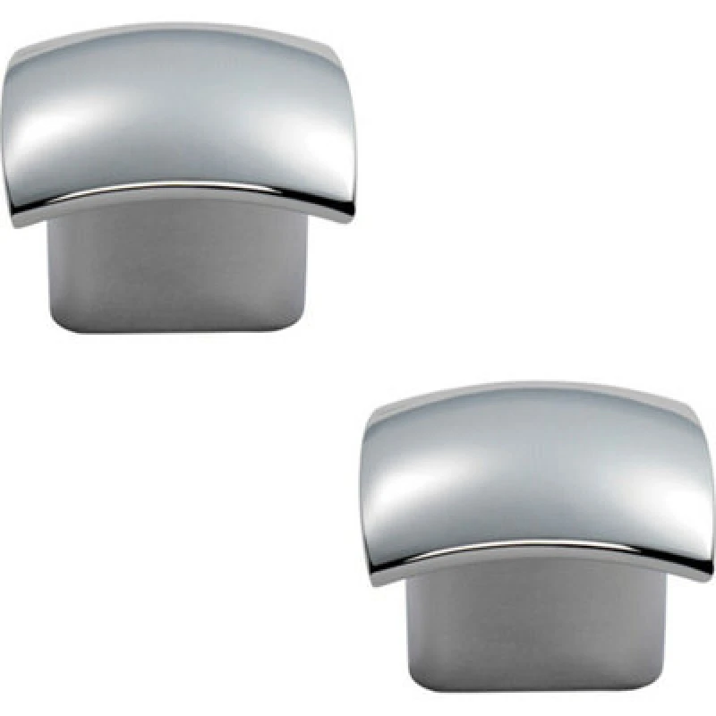 Image of Loops 2x Convex Face Cupboard Door Knob 33 x 30.5mm Polished Chrome Cabinet Handle Multi unisex