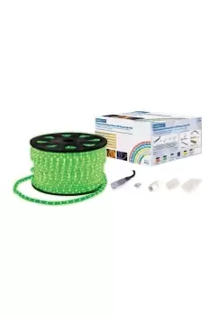 image of Static LED Rope Light Kit With Wiring Accessories Kit 90m Green