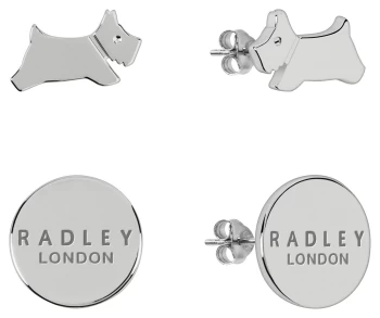 image of Radley London Silver Plated Dog Stud Earrings - Set of 2