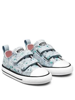 image of Converse Chuck Taylor All Star 2V Snowy Leopard Plimsoll - Blue/Pink, Blue/Pink, Size 3