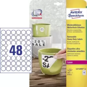 Image of Avery-Zweckform L4716REV-20 Labels Ø 30 mm Film White 960 pc(s) Removable Label film