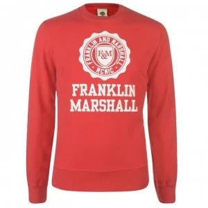 image of Franklin and Marshall Stamp Logo Sweatshirt - Fire Red