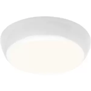 Image of Round IP65 Bulkhead Light - 16W Cool White LED - Microwave Sensor - White