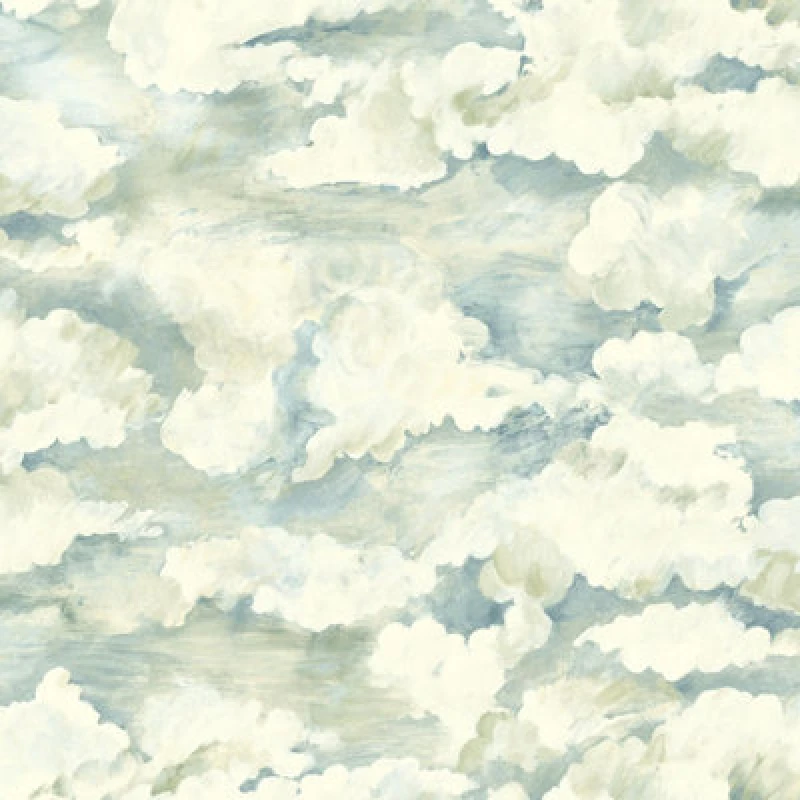 Image of Holden Decor Holden Decor Cloudscape Soft Aqua Blue Wallpaper Sky Calming Modern Feature Wall
