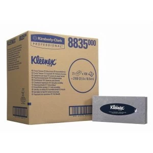 Image of Kleenex Box of Facial Tissues 100 Sheets White Pack of 21