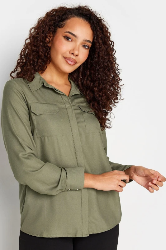 Image of M&Co Utility Shirt Light Khaki
