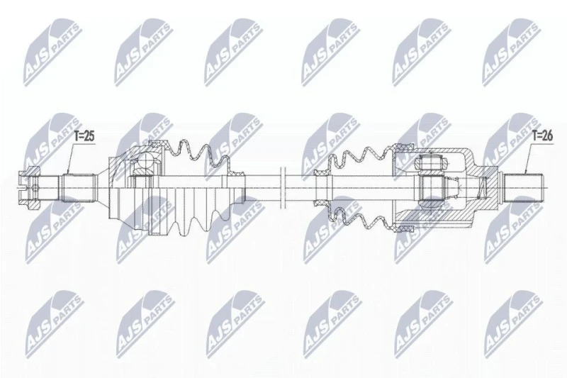 Image of NTY NPW-PE-063 Drive shaft Front Axle Left Drive Shaft (13)