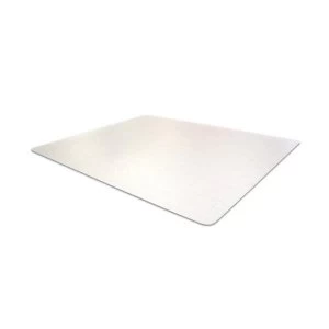 image of Floortex Cleartex Ultimat Polycarbonate Chair Mat Rectangular for low to Medium Pile Carpet Protection 1190x890mm Clear