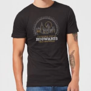 image of Harry Potter I'd Rather Stay At Hogwarts Mens Christmas T-Shirt - Black - M