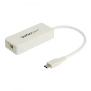 image of StarTech.com USB-C Ethernet Adapter with Extra USB Port - USB 3.1 Type-C