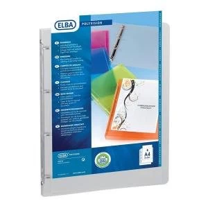 image of Elba Polyvision A4 Presentation Ring Binder Polypropylene 4 Ring 25mm