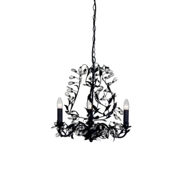 image of Linea Verdace Lighting - Linea Verdace Michelan 3 Light Multi Arm Chandeliers Black