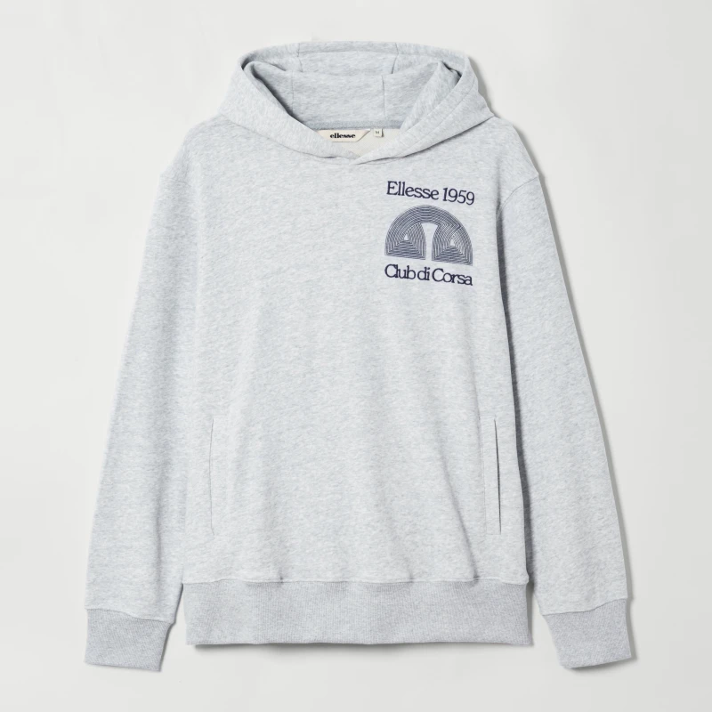 Image of Ellesse Mens Club Crsa Pull Over Hoodie OTH Hoodies Small Grey 53110902350