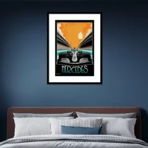 Image of The Art Group F1 Mercedes Framed Print MultiColoured