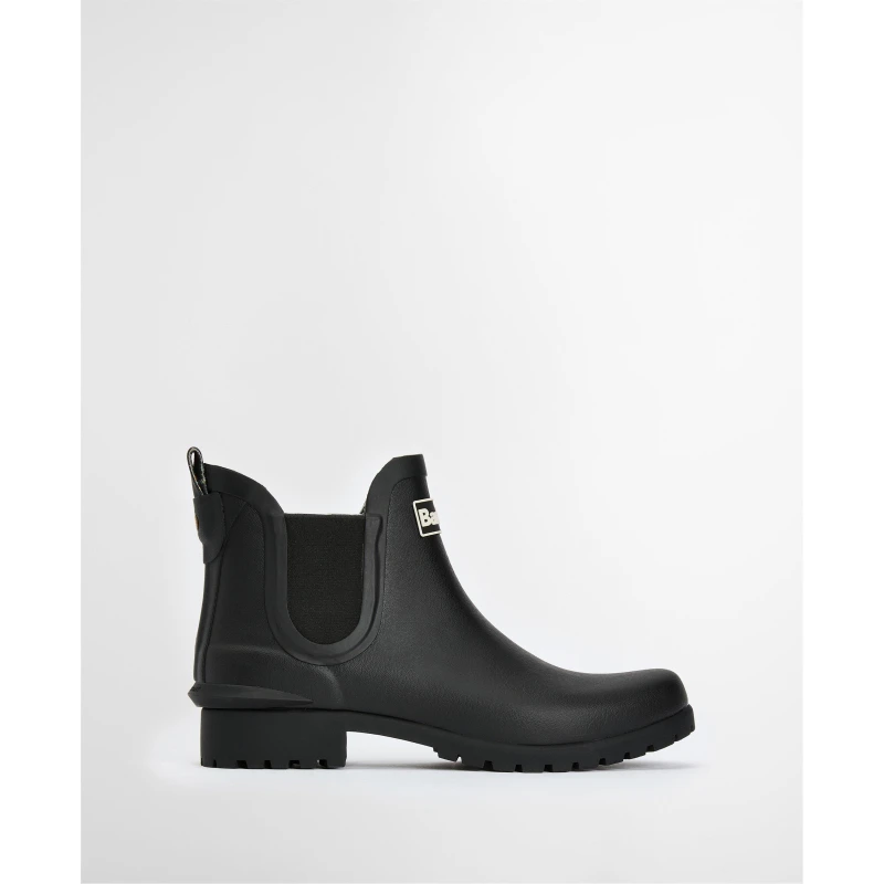 Image of Barbour Womens Wilton Chelsea Welly Wellington Boots - Black - UK 7 Black female PS4296BLK7