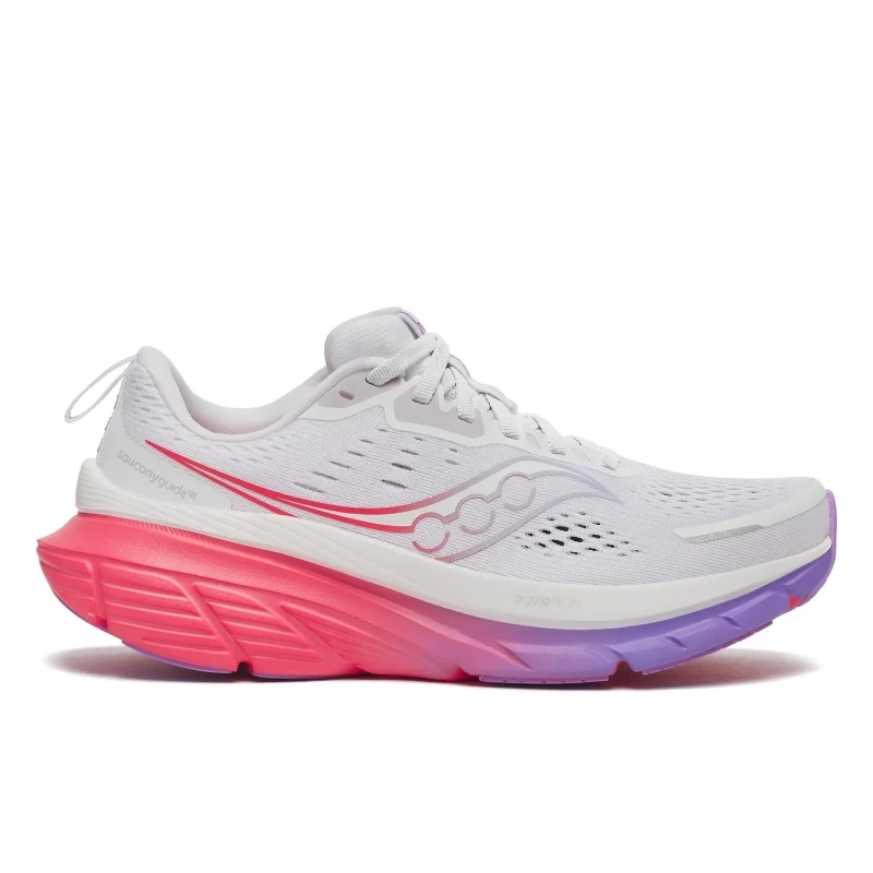 Image of Saucony Guide 18 Gray Pink AW25 Womens Shoes, Size 37,5 - EUR