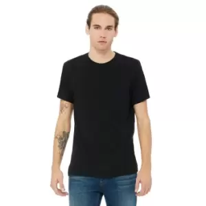 image of Canvas Mens Triblend Crew Neck Plain Short Sleeve T-Shirt (S) (Soldi Black Triblend)