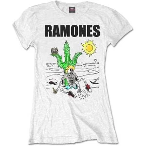 Image of Ramones - Loco Live Womens Large T-Shirt - White