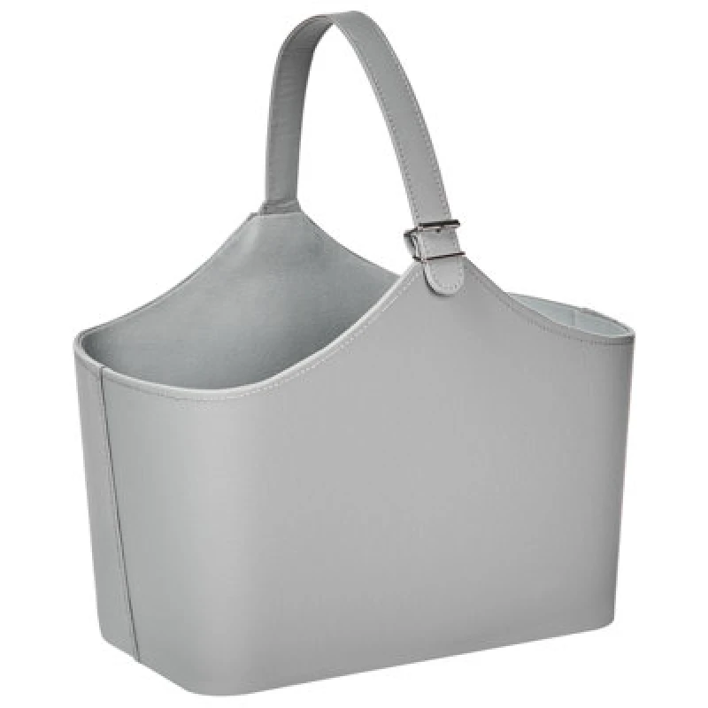 Image of Beliani Basket Elam Faux Leather Grey