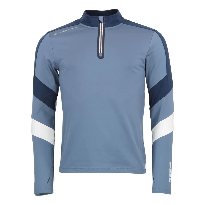 Image of Peak Mountain Long-sleeved zip-up undershirt Peak Mountain Caspiro Bleu Male M CASPIRO/CX/BLEU ORAGE