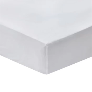 Image of Joules Joules Plain Dye 180TC Fitted Sheet - CHALK