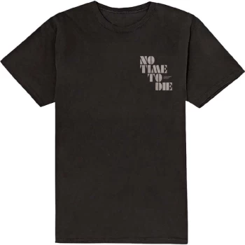 Image of James Bond 007 - No Time To Die & Logo Unisex Large T-Shirt - Black