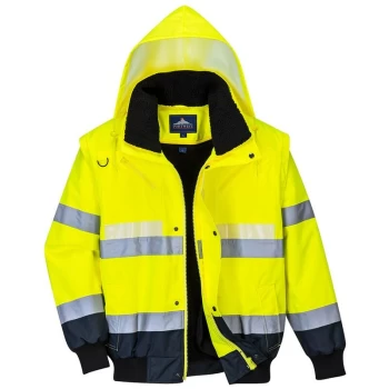 Image of Portwest G465YNR4XL - sz 4XL Glowtex 3-in-1 Jacket - Yellow/Navy