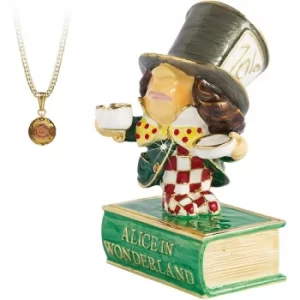 image of Arora Secrets from Hidden Treasures Alice in Wonderland Mad Hatter Trinket Box, Multicolour, One Size